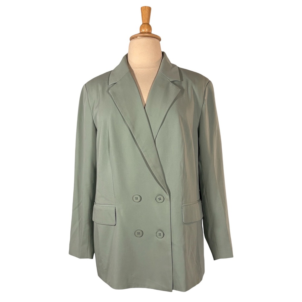 Eloquii Double Breasted Blazer Women's 20 Tailored Preppy Classic Chic 2 Button
